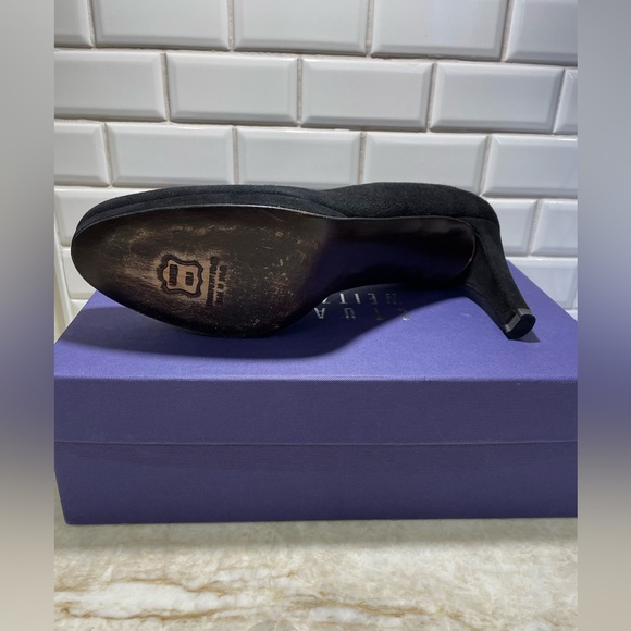 Stuart Weitzman black suede size 10 heels - Picture 3 of 6